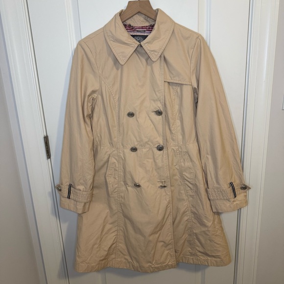 Vince Camuto Womens Beige Tan Double Breast Trench Coat Size Medium Warm - Picture 2 of 10